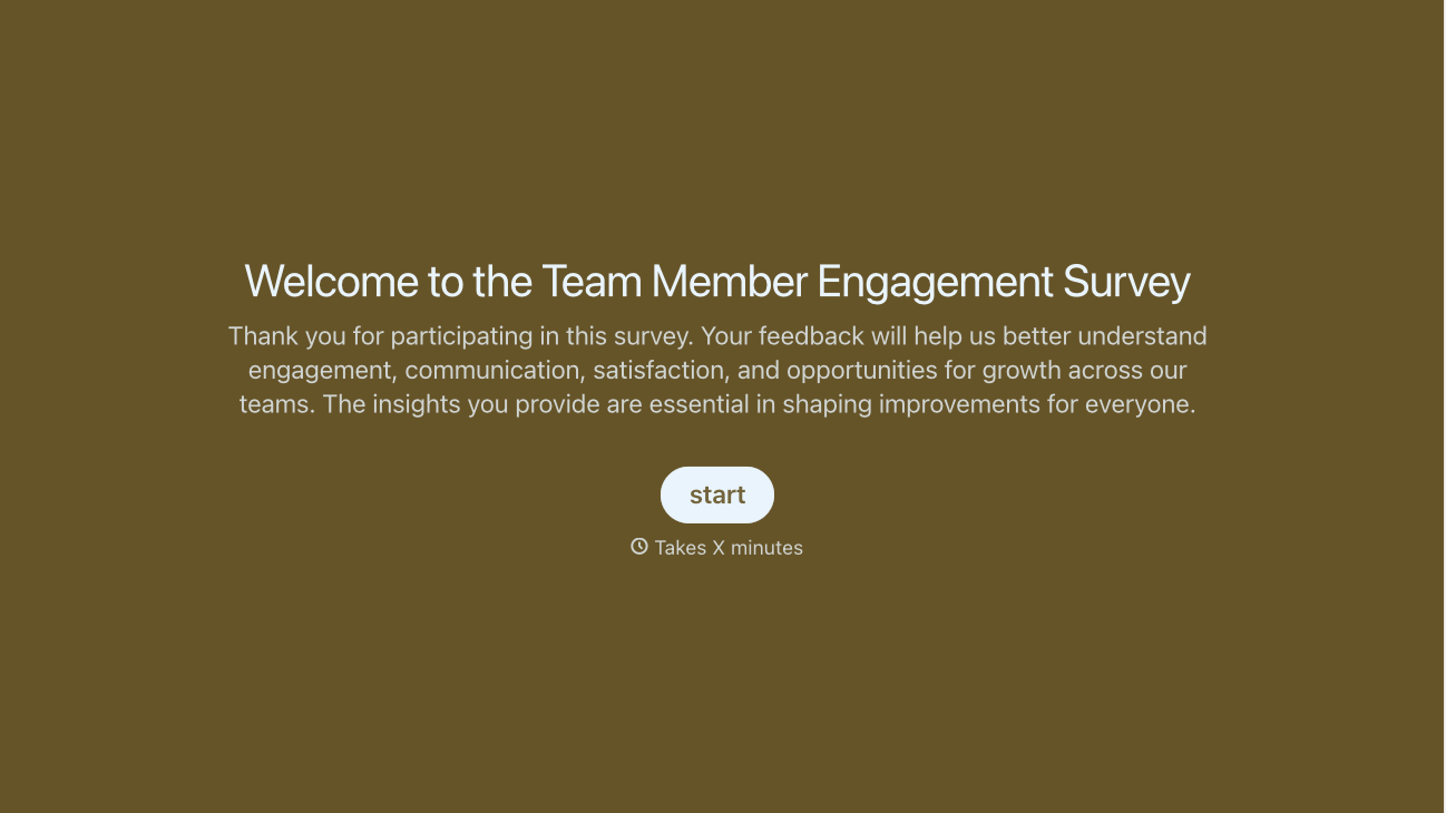 Team Engagement Survey Form Template
