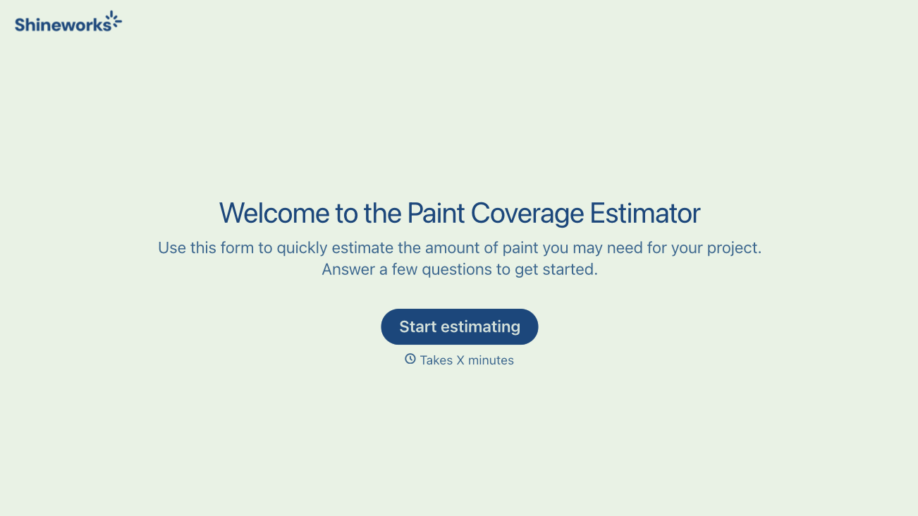 Paint Coverage Estimator Form Template