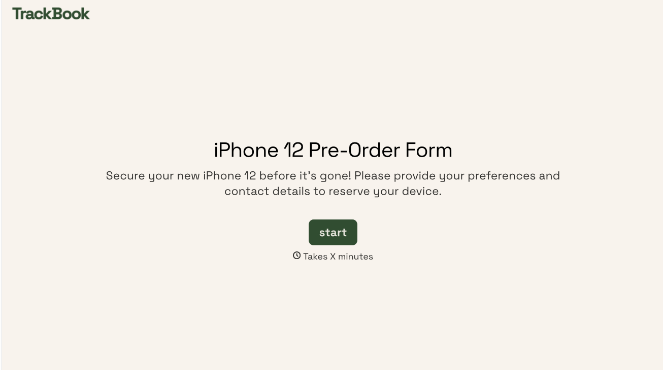 Product Pre-Order Form Template