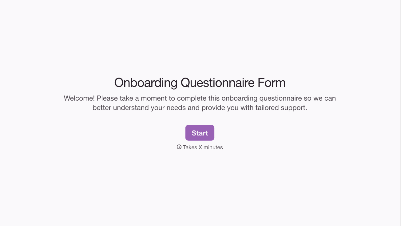 Employee Onboarding Questionnaire Form Template