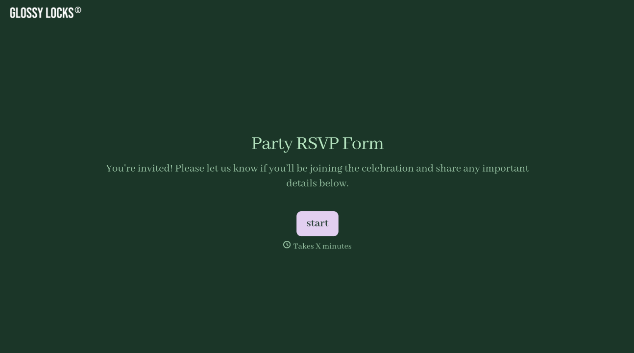 Party RSVP Form Template