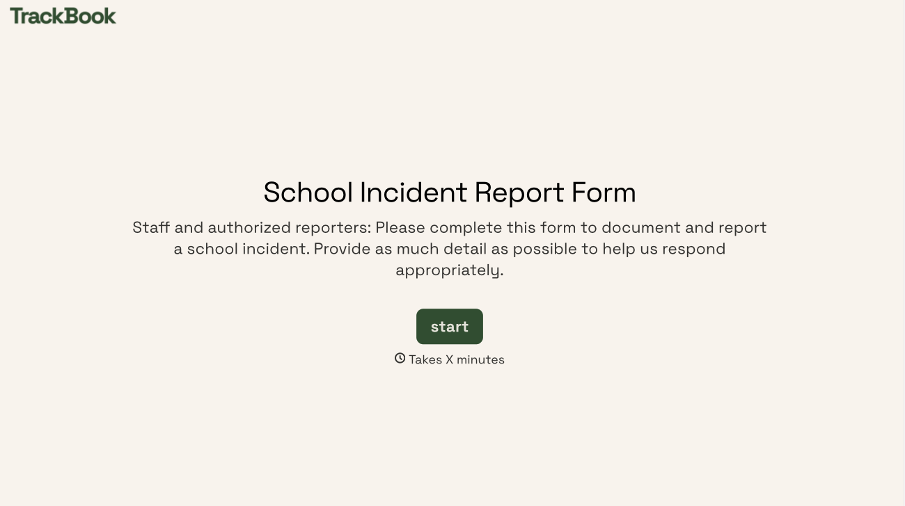 School Incident Report Form Template