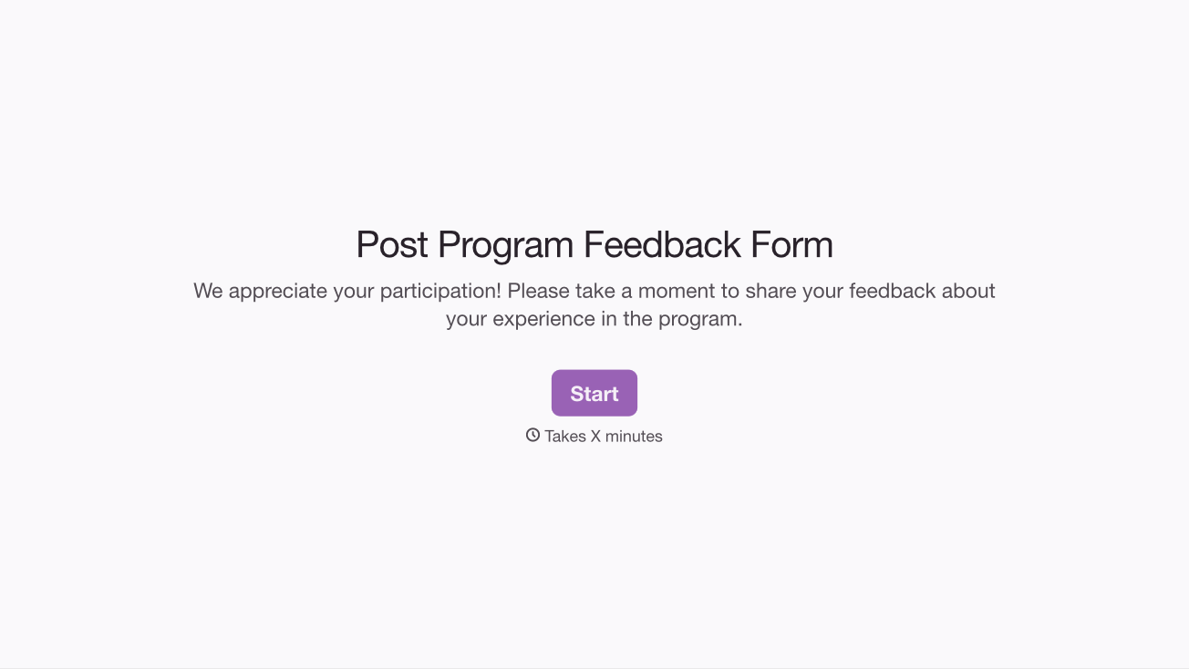 Post-Program Feedback Form Template