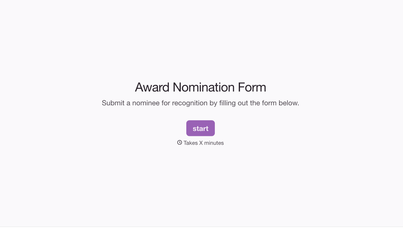 Award Nomination Form Template