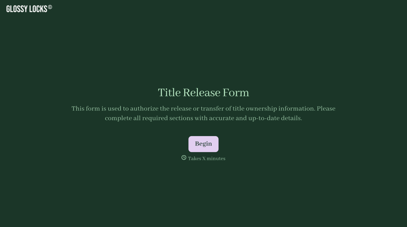 Title Release Form Template