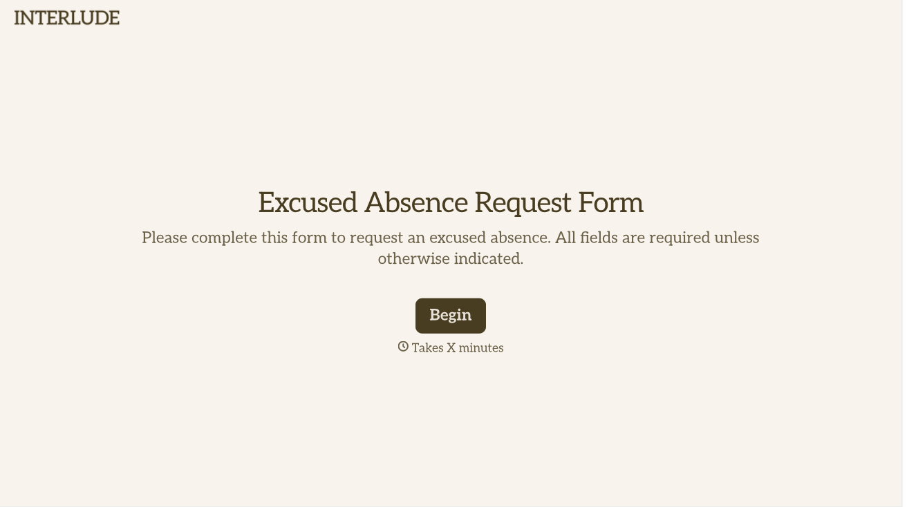 Excused Absence Form Template