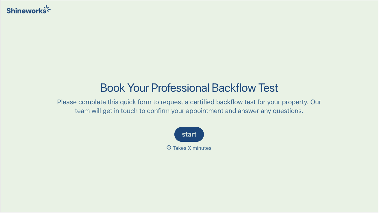 Backflow Test Form Template