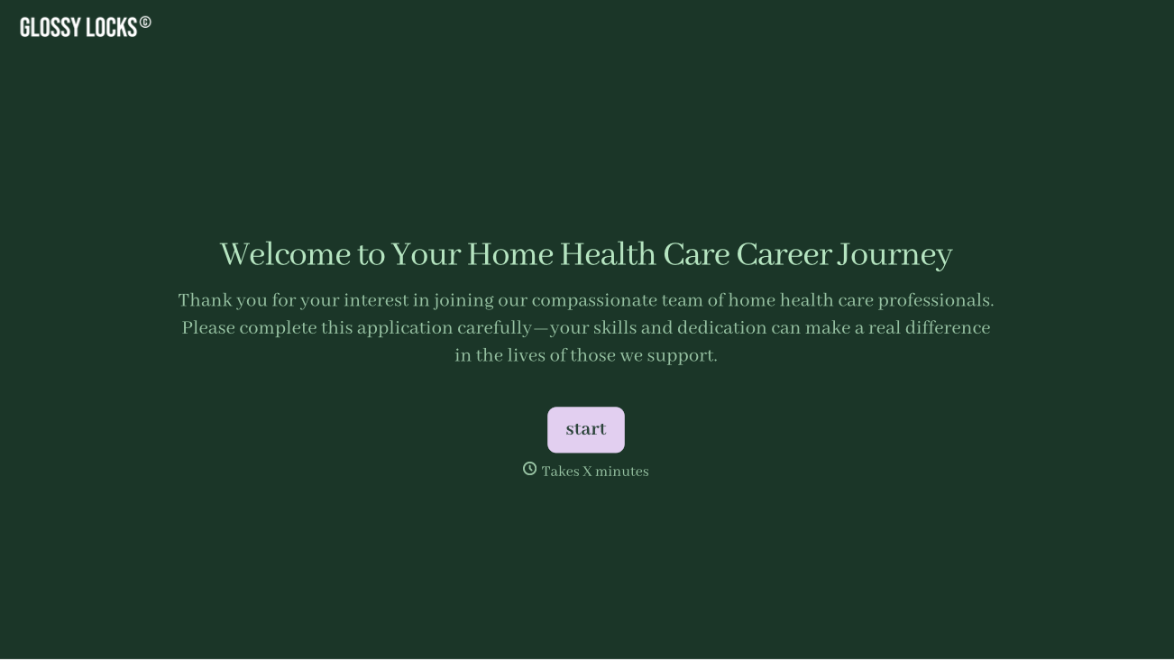 Home Health Care Application Form Template