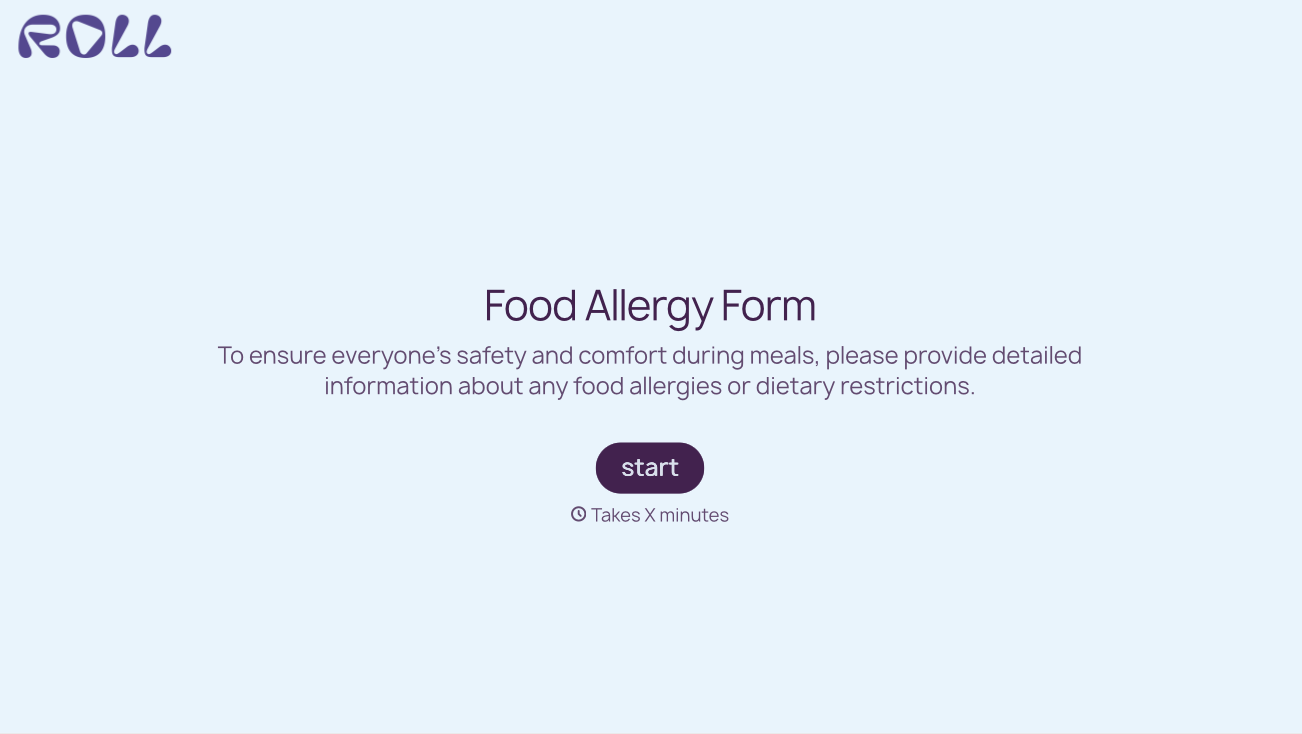 Food Allergy Form Template