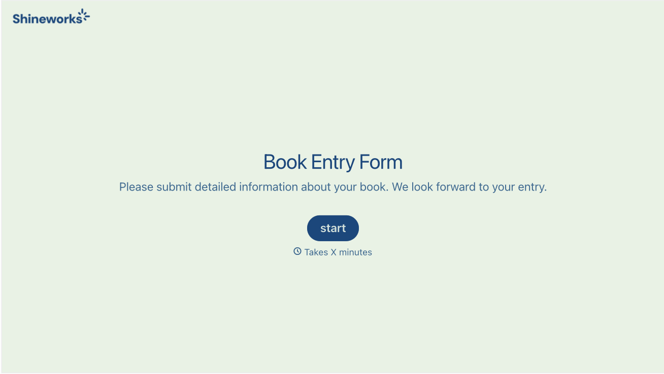 Book Entry Form Template