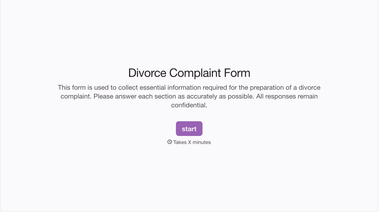 Divorce Complaint Form Template