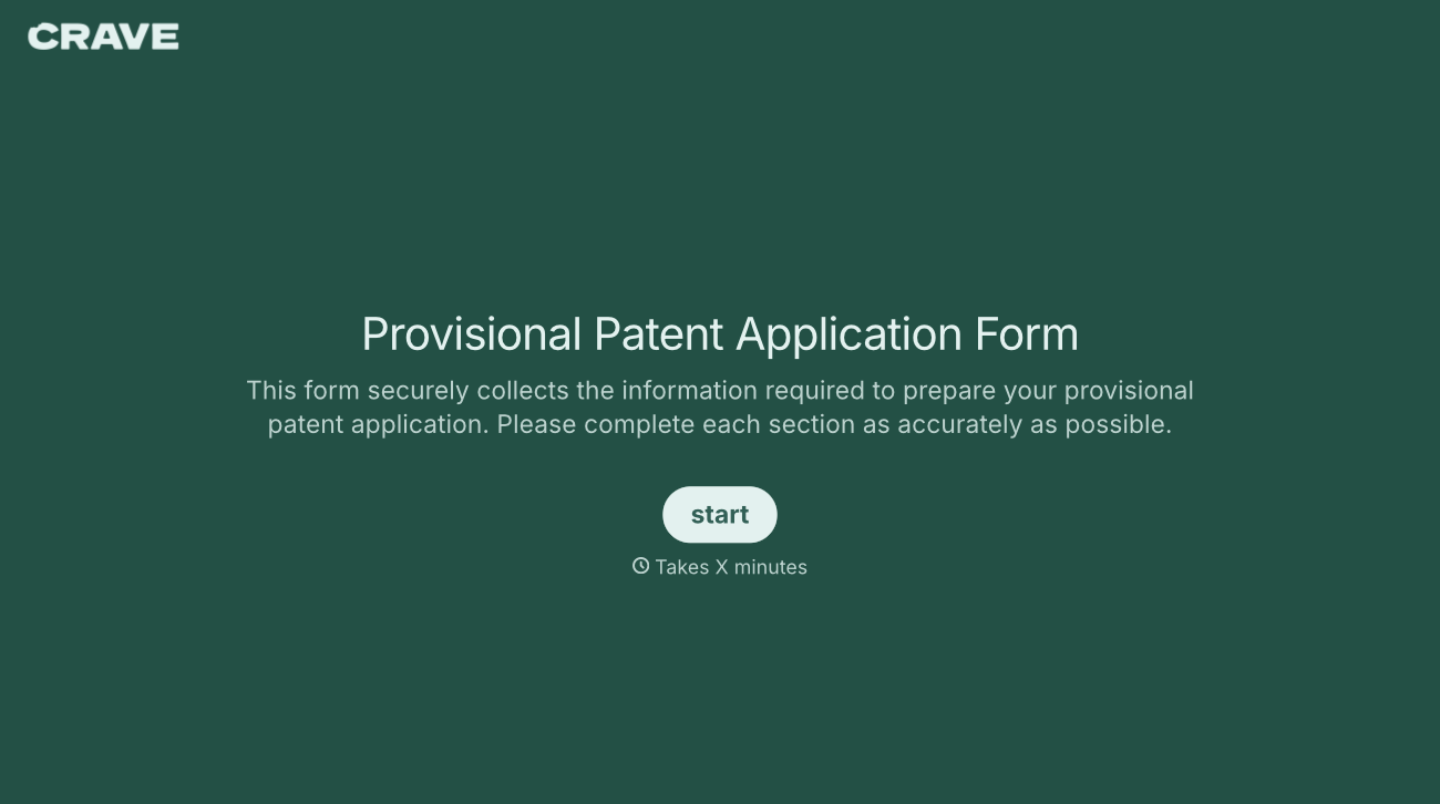 Provisional Patent Application Form Template