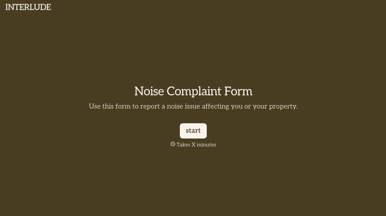 Noise Complaint Form Template