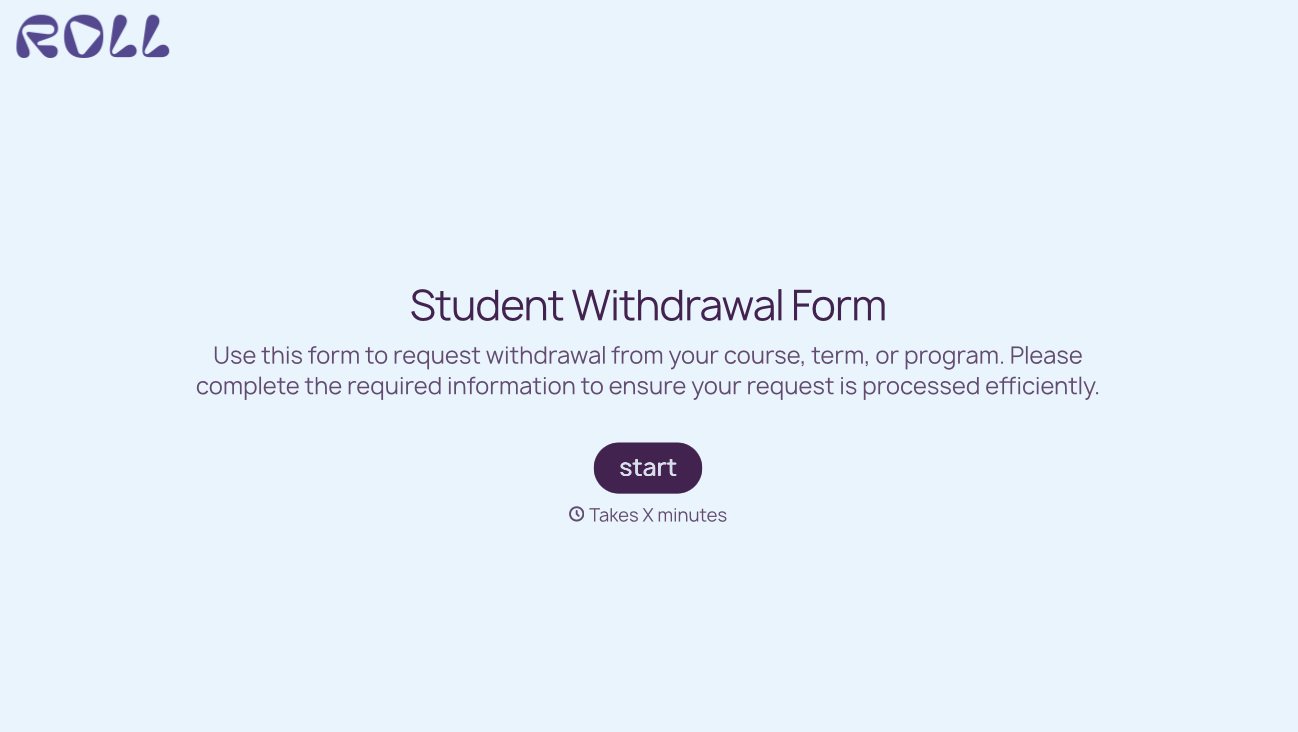 Student Withdrawal Form Template