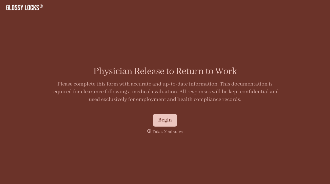 Physician Release to Return to Work Form Template