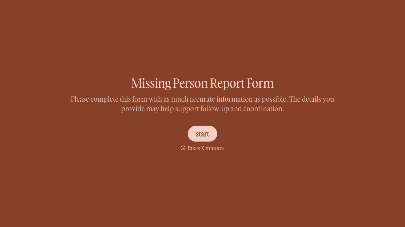 Missing Person Report Form Template