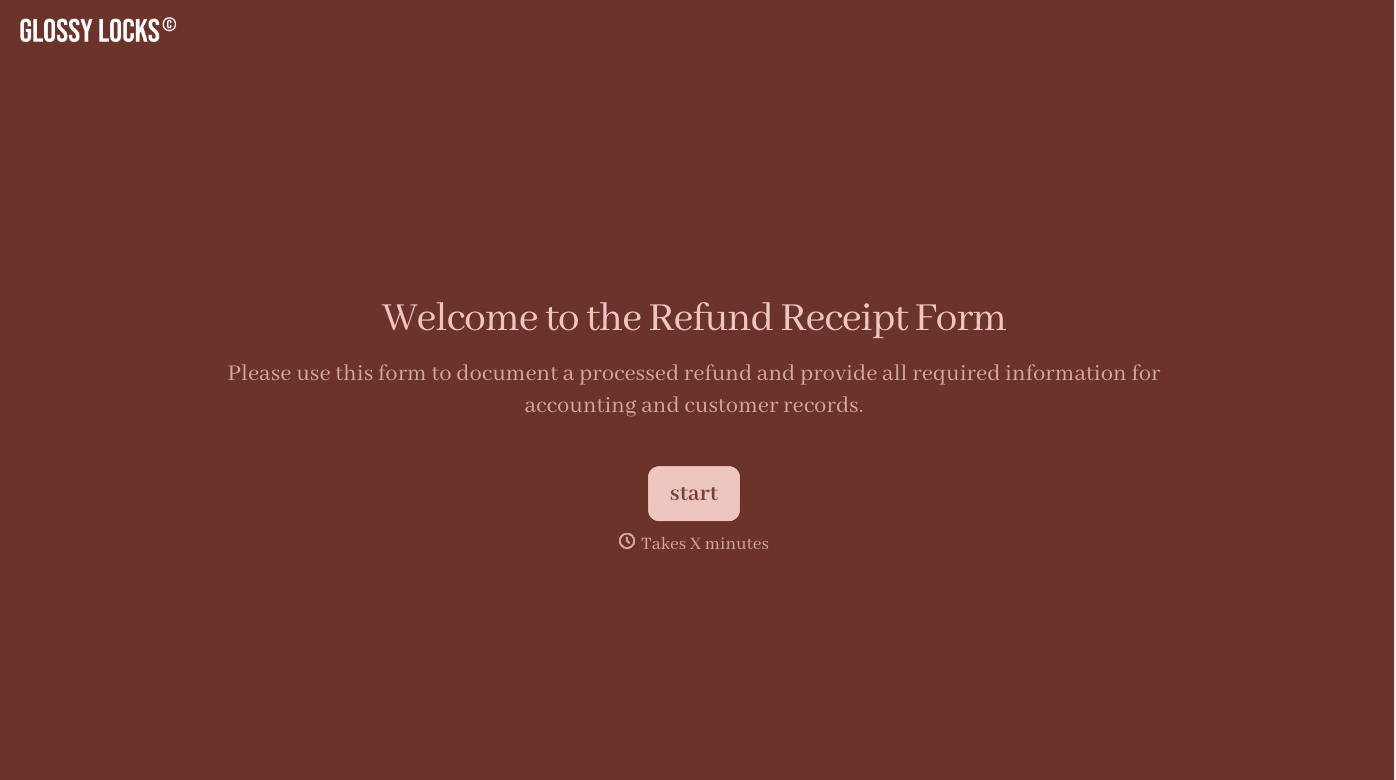 Refund Receipt Form Template