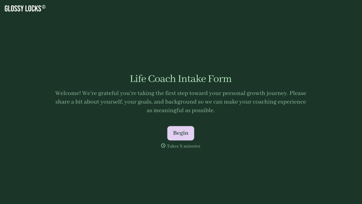 Life Coach Intake Form Template