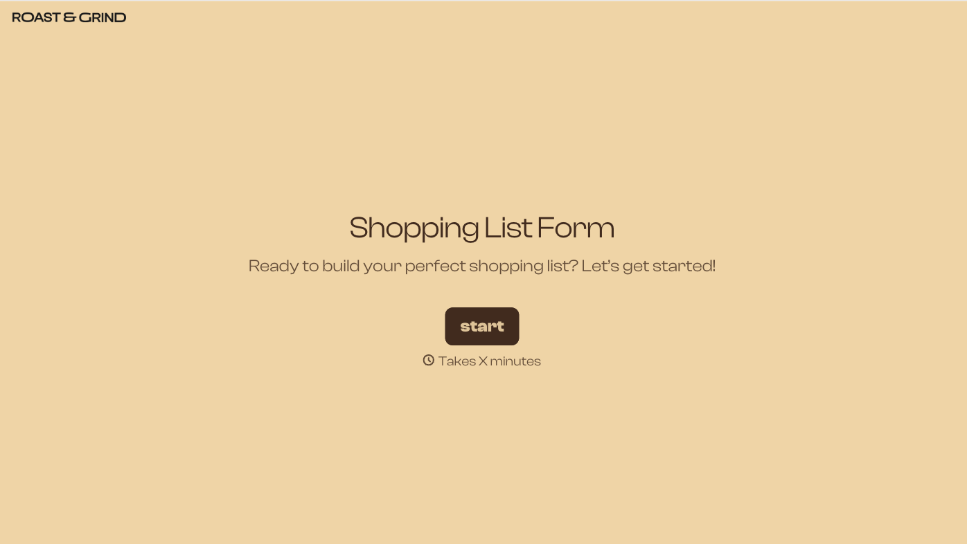 Shopping List Form Template