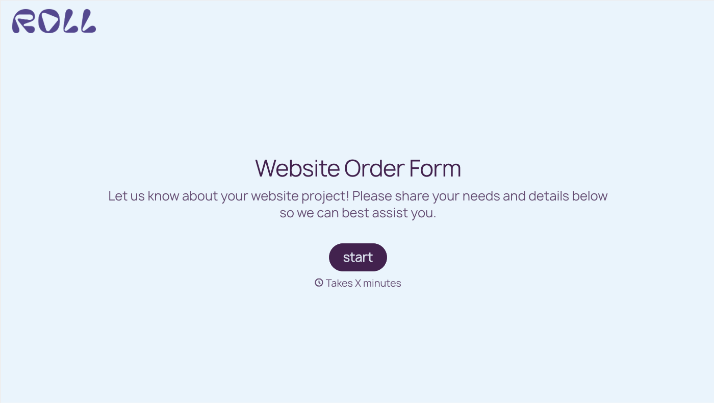Website Order Form Template