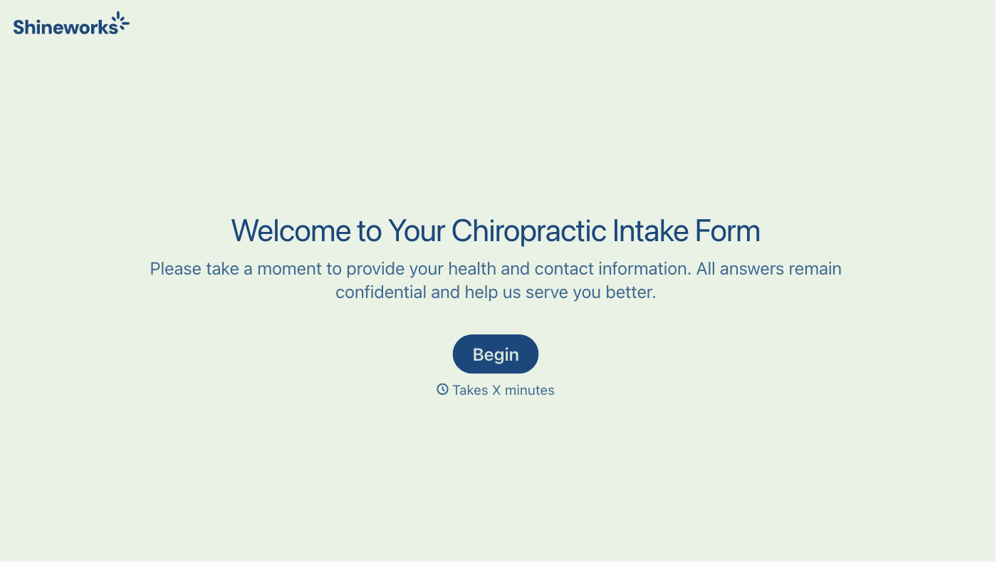 Chiropractic Intake Form Template