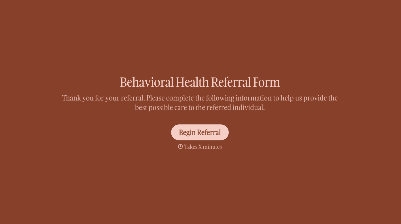 Behavioral Health Referral Form Template