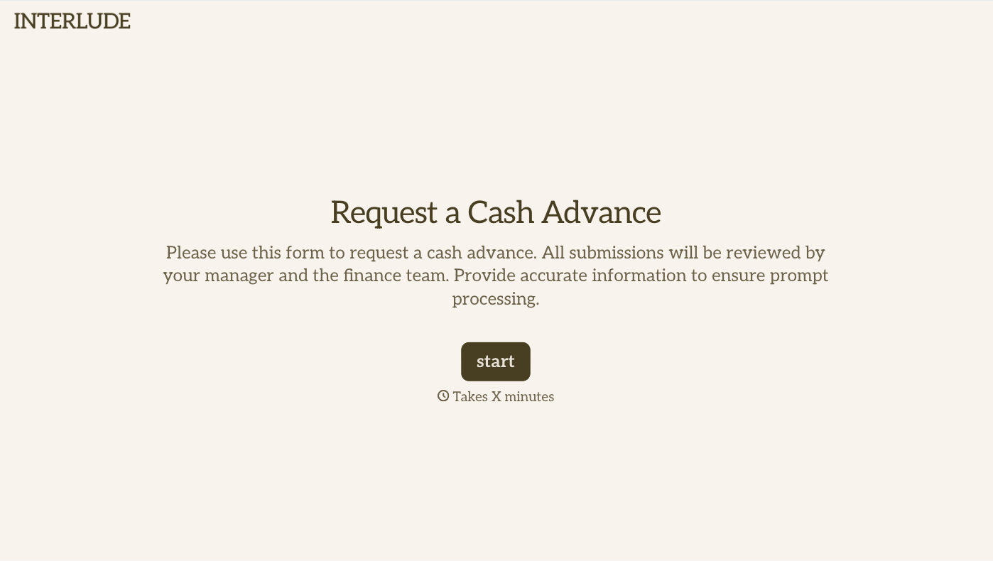 Cash Advance Request Form Template
