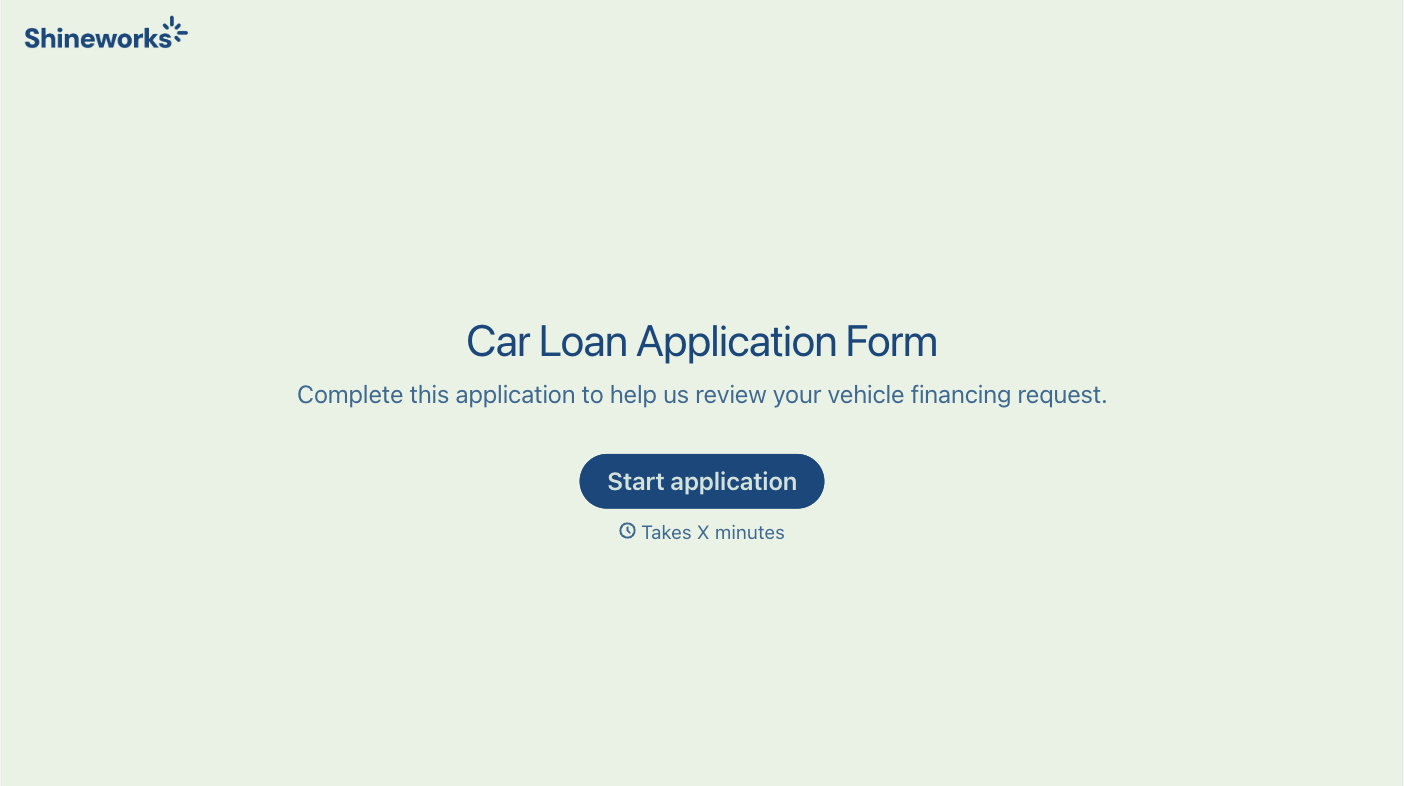 Car Loan Application Form Template