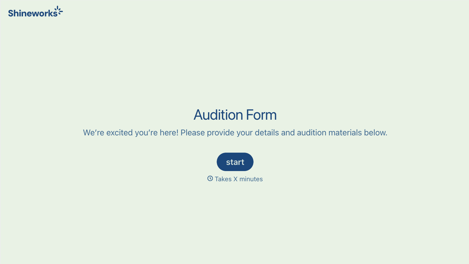 Audition Form Template