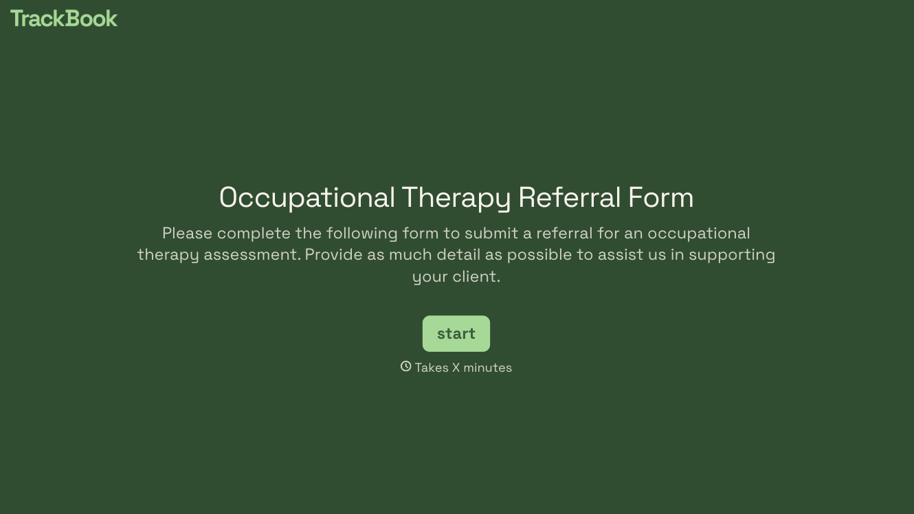 Occupational therapy referral form