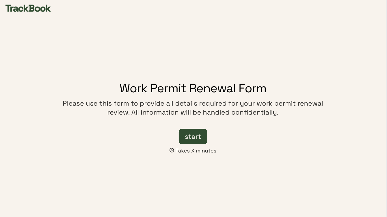 Work permit renewal form