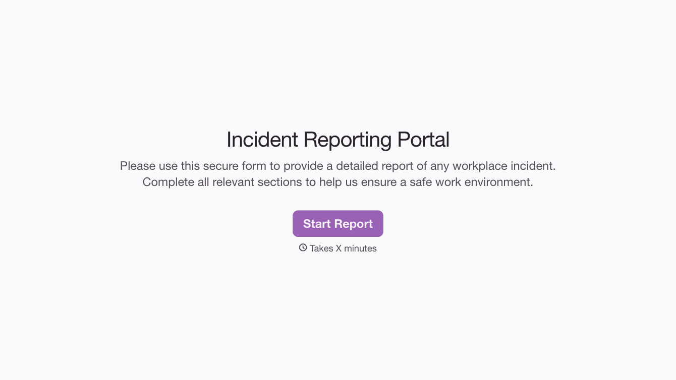 Staff incident report form