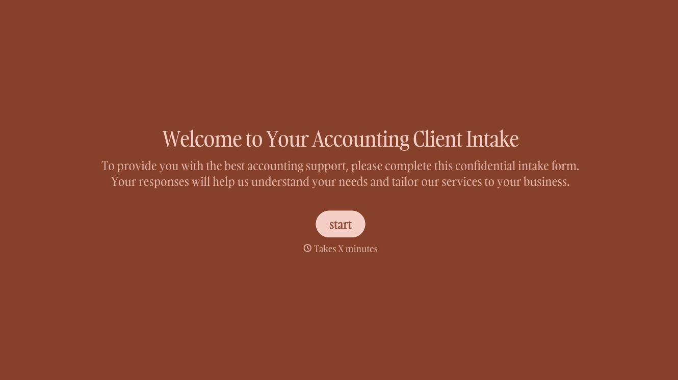 Accounting client intake form