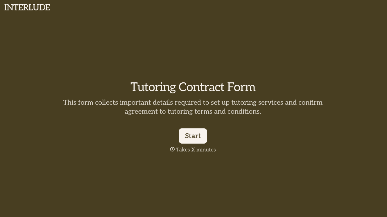 Tutoring contract form