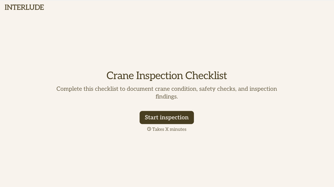 Crane inspection checklist form