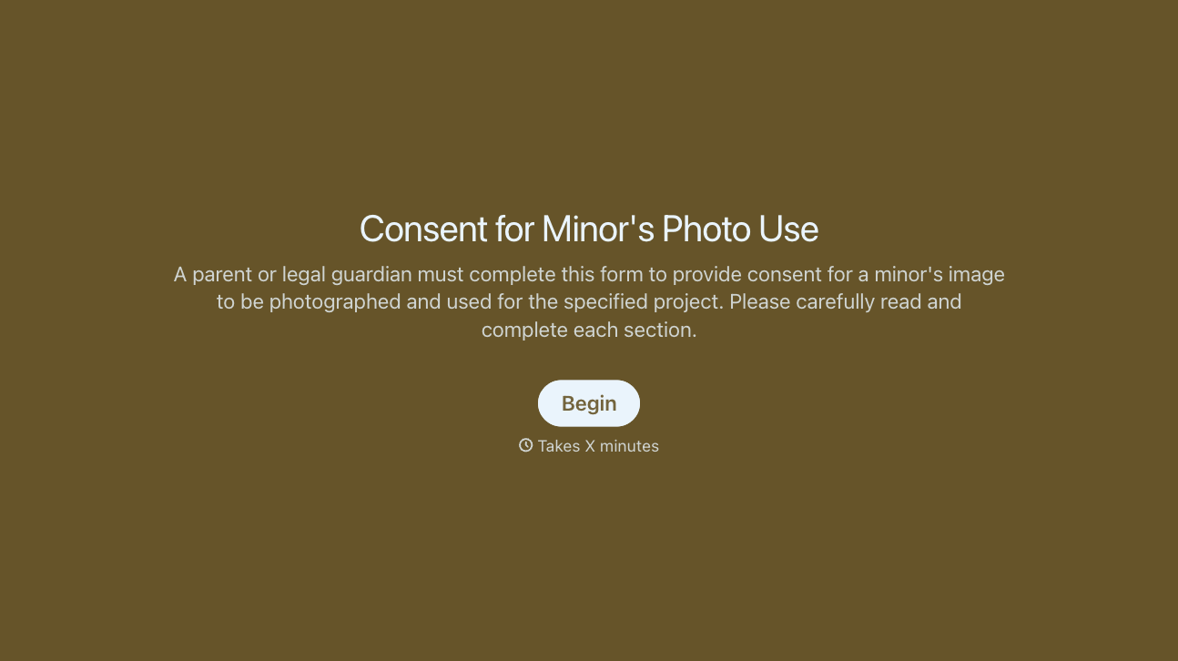 Photo Release Form for Minors