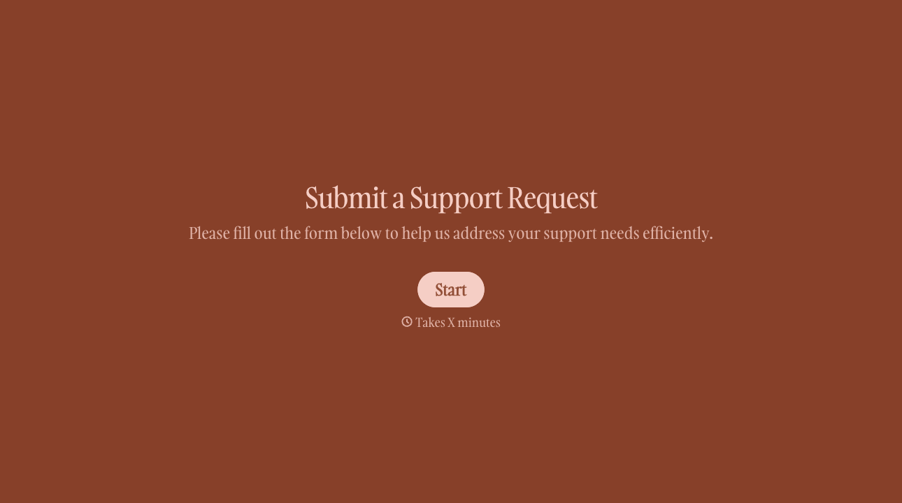 Support Request Form Template