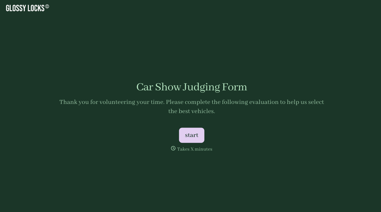 Car Show Judging Form Template