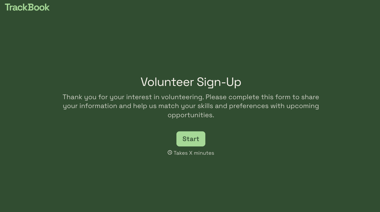 Volunteer Interest Form Template