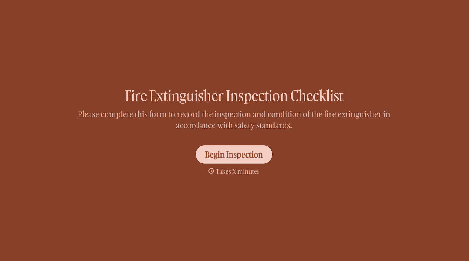 Fire Extinguisher Inspection Form Template