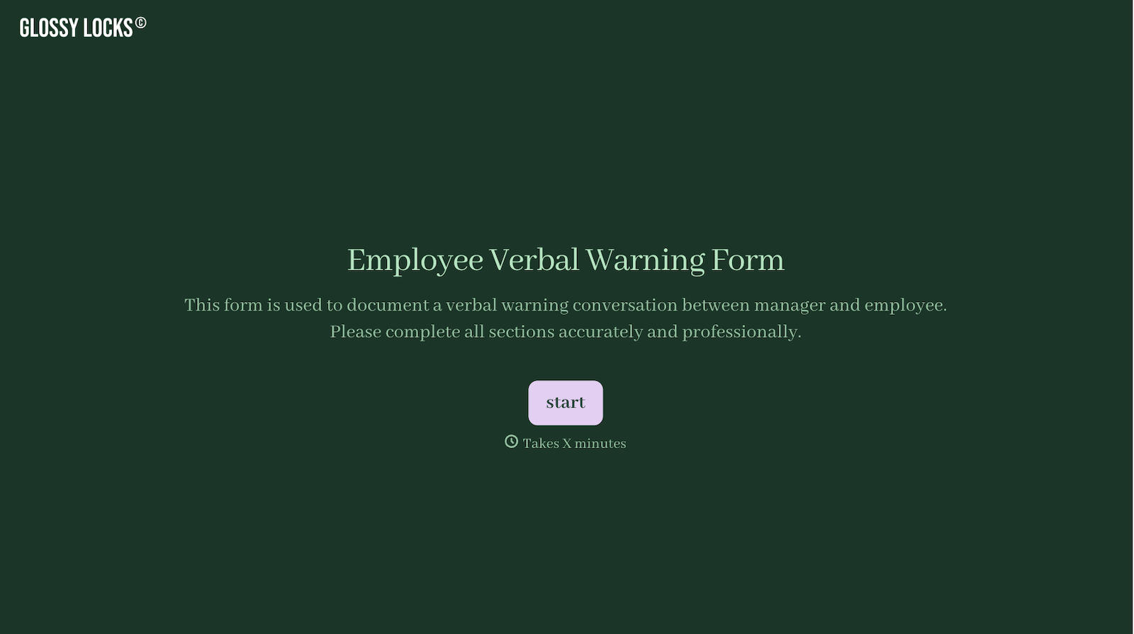 Verbal Warning Form