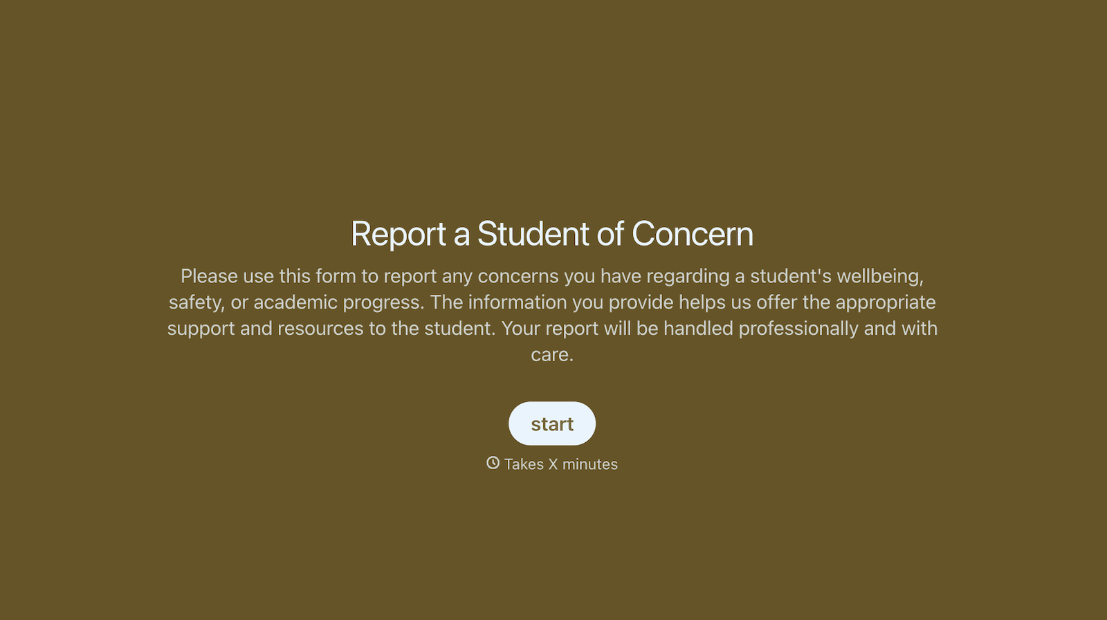 Student of concern form