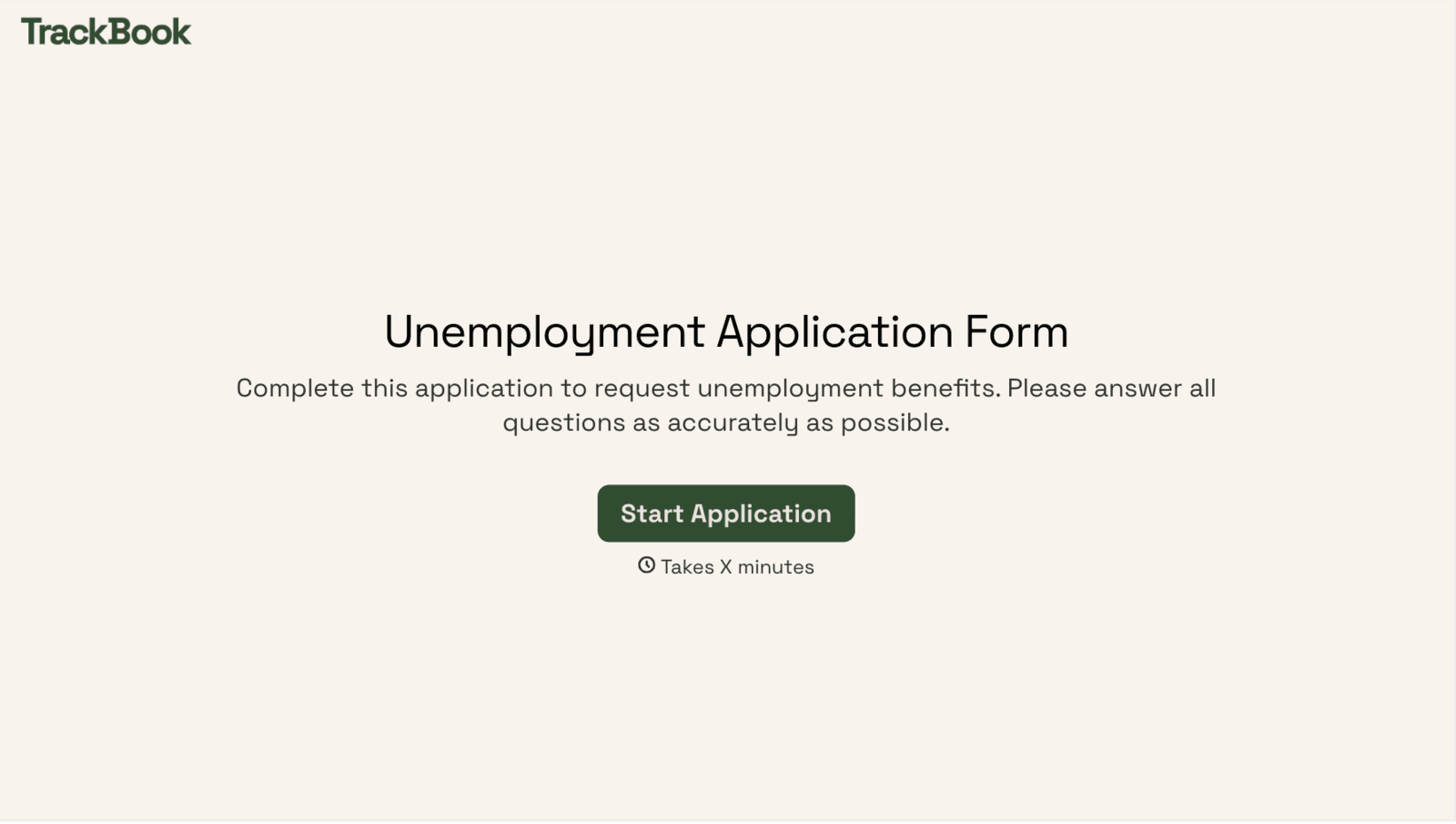 Unemployment application form
