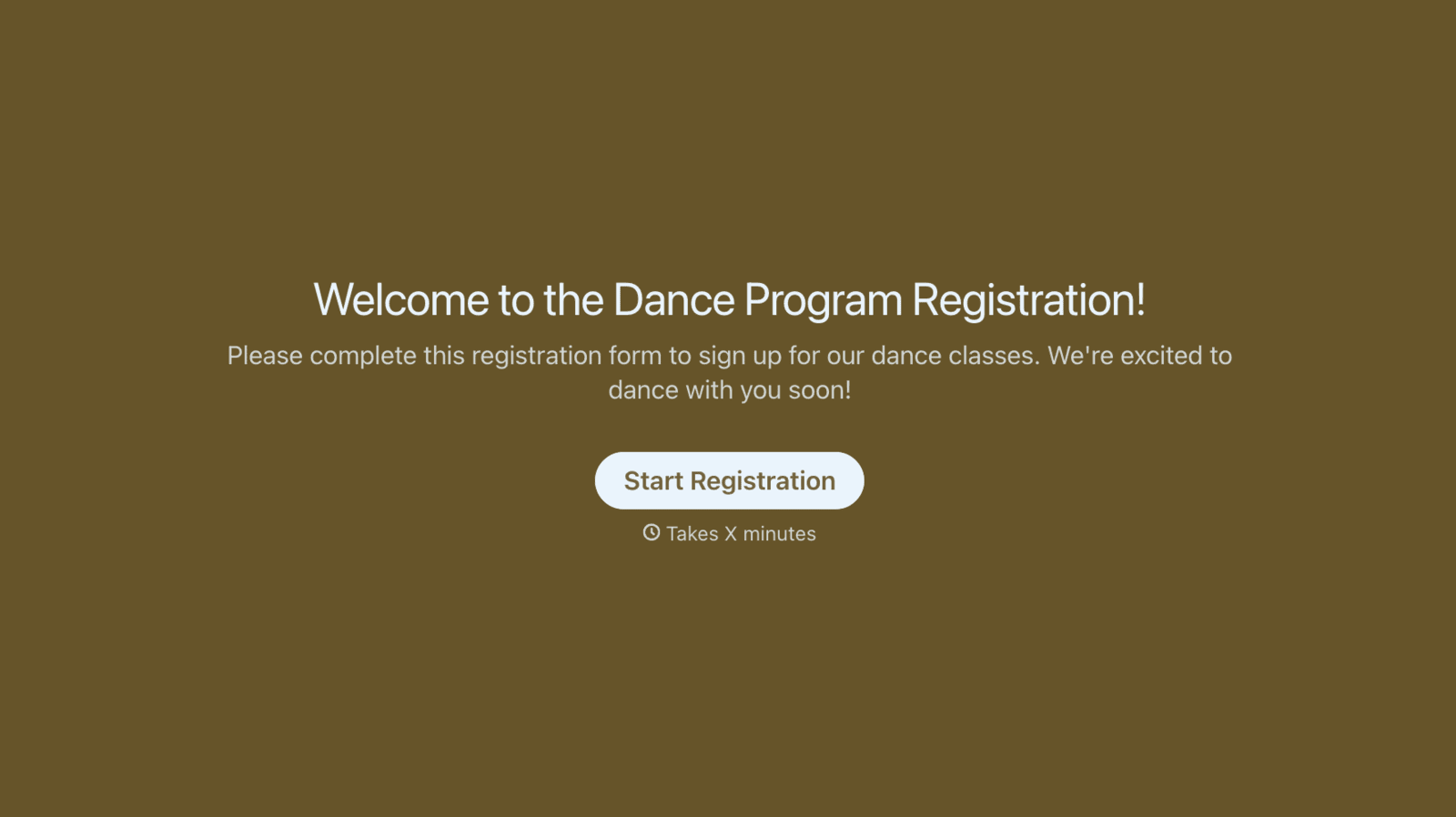 Dance Registration Form Template