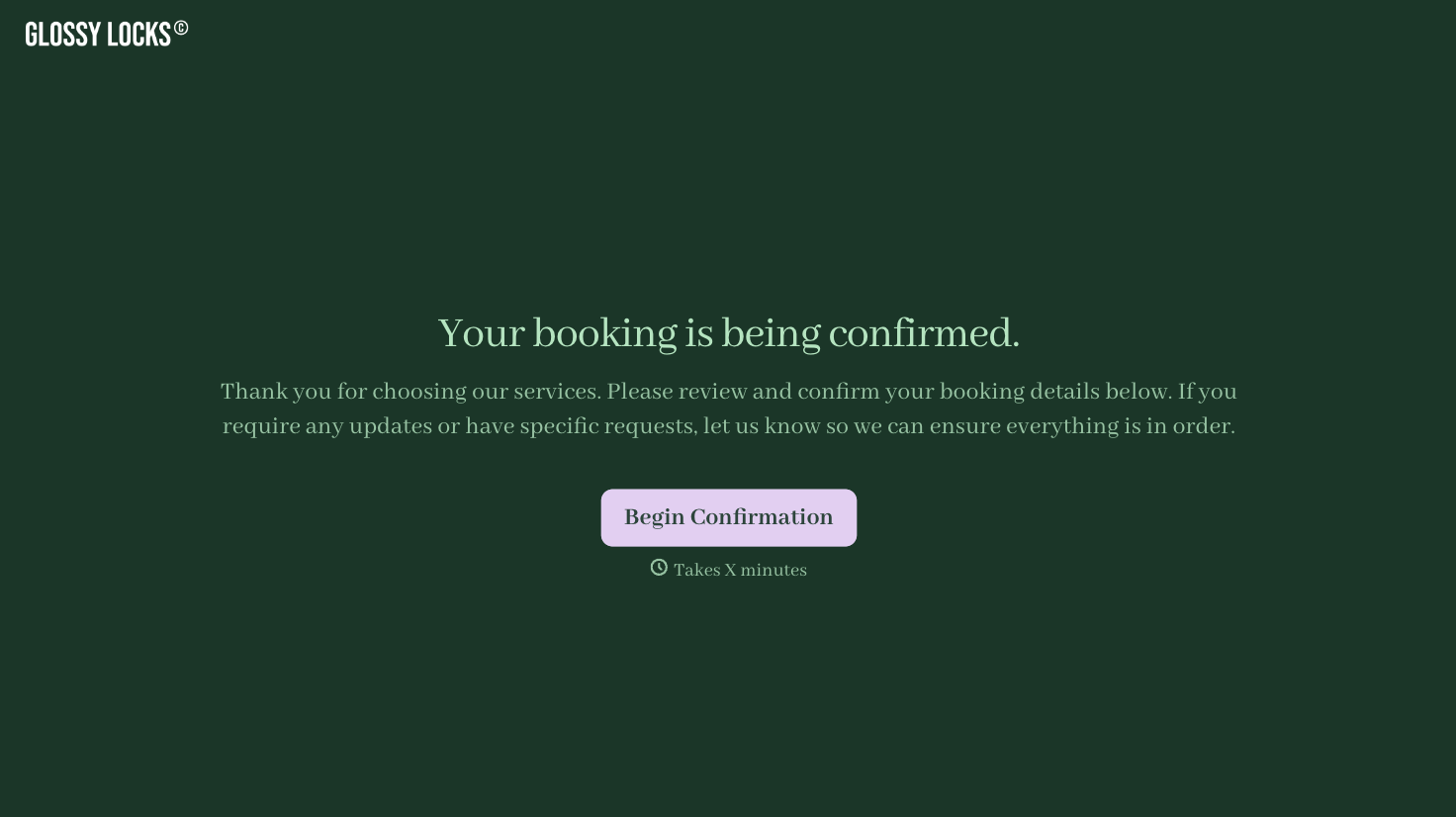 Confirmation of Booking Form