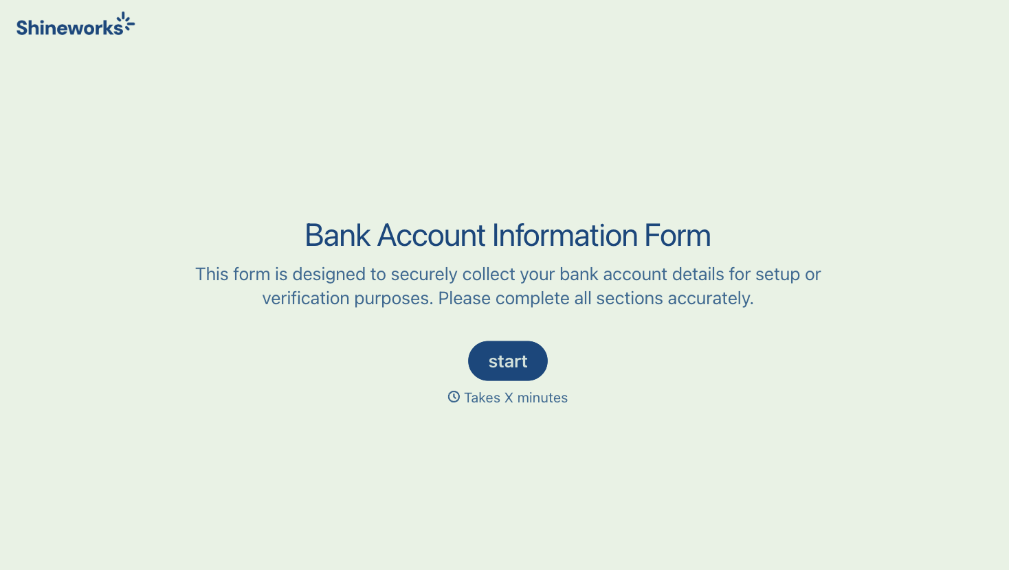 Bank Account Information Form