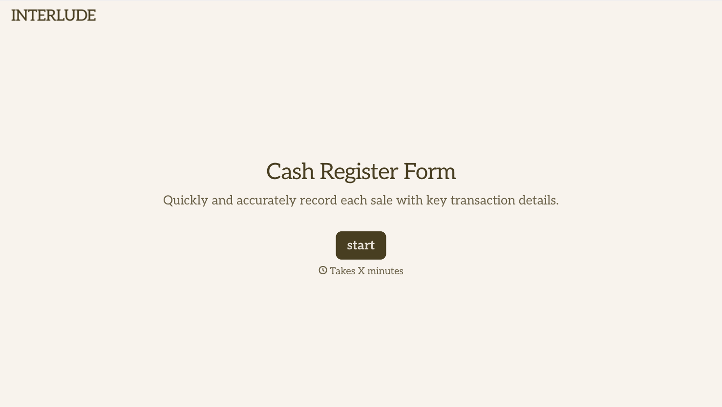 Cash Register Form
