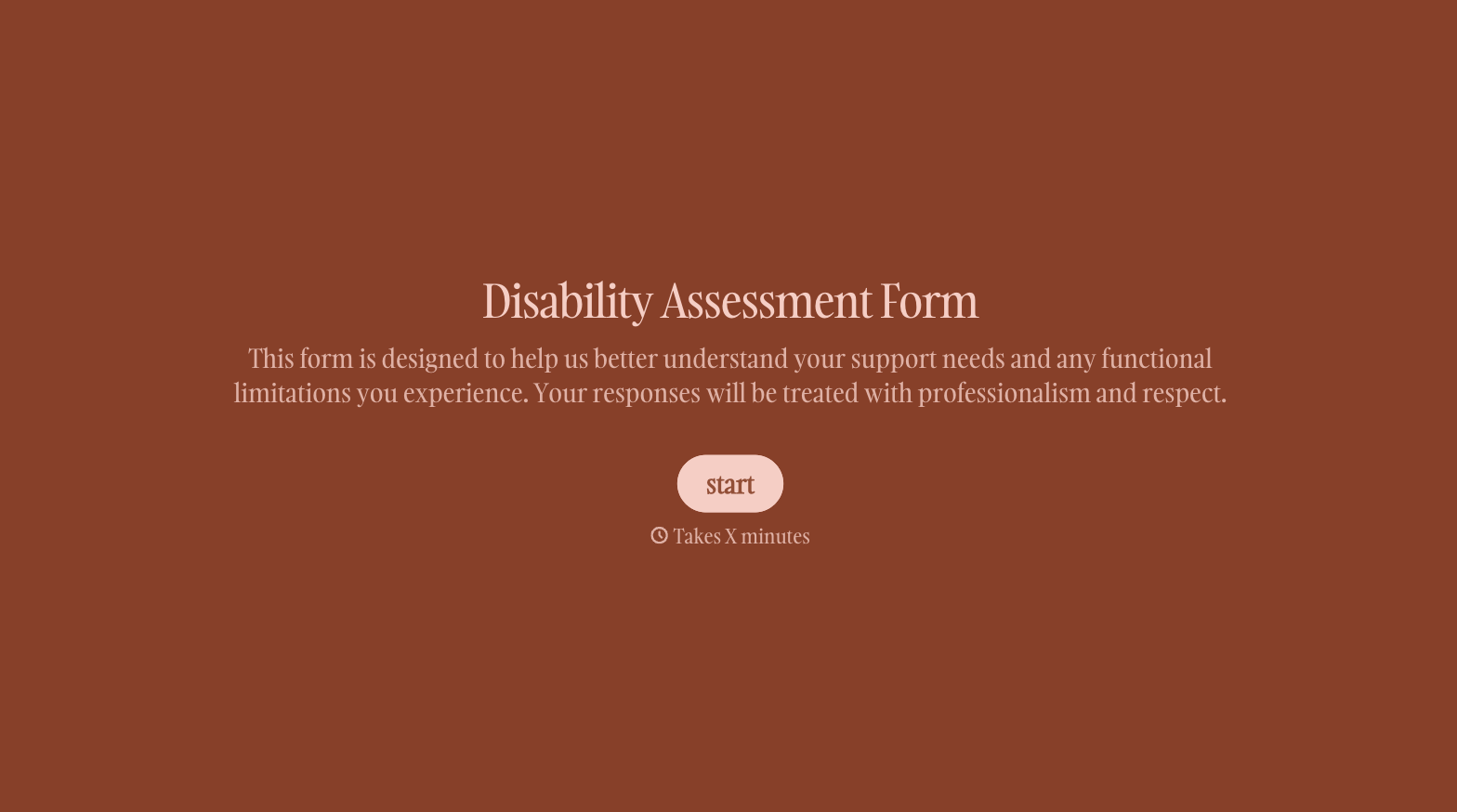 Disability assessment form