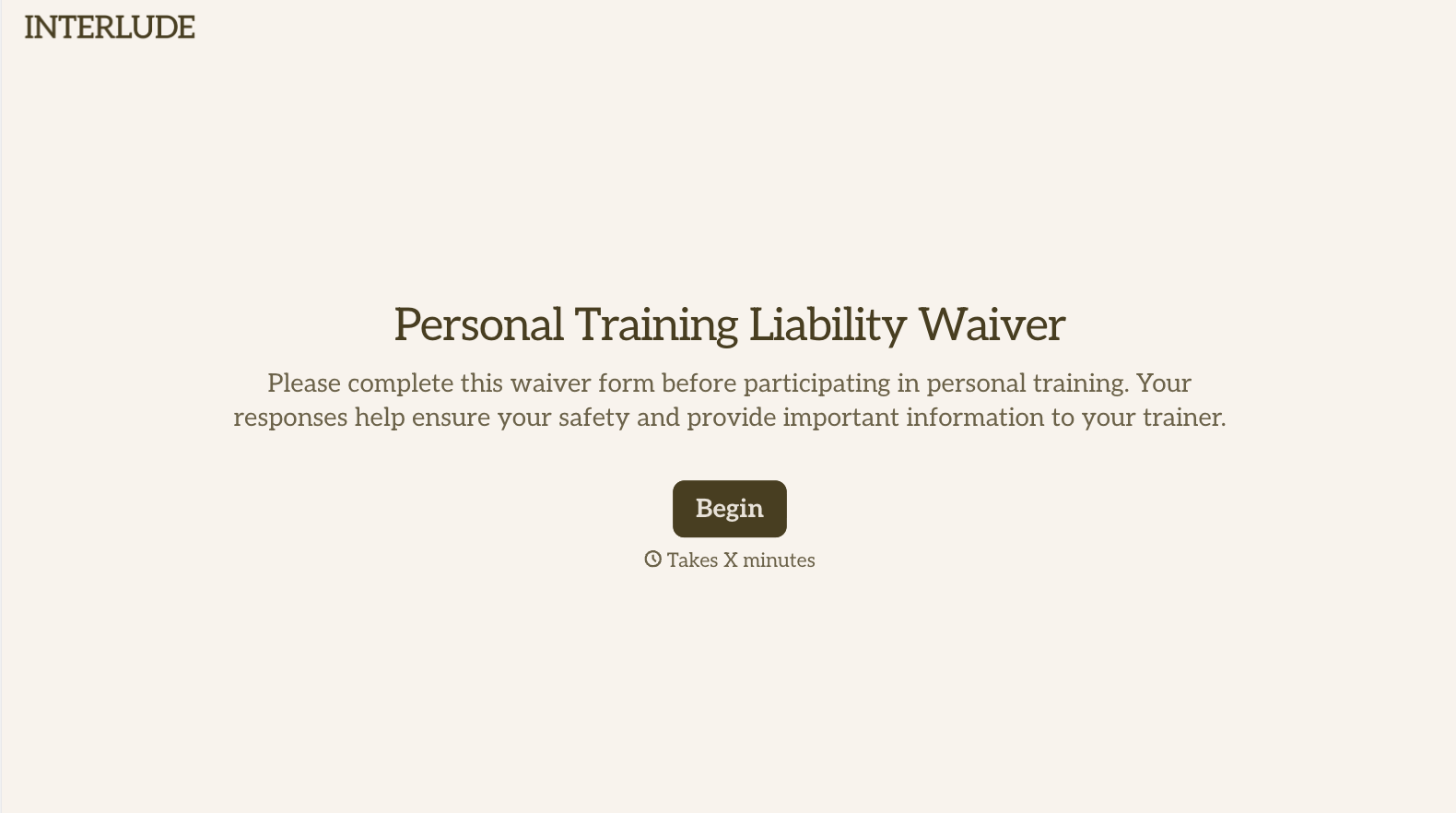 Personal Training Liability Waiver Form