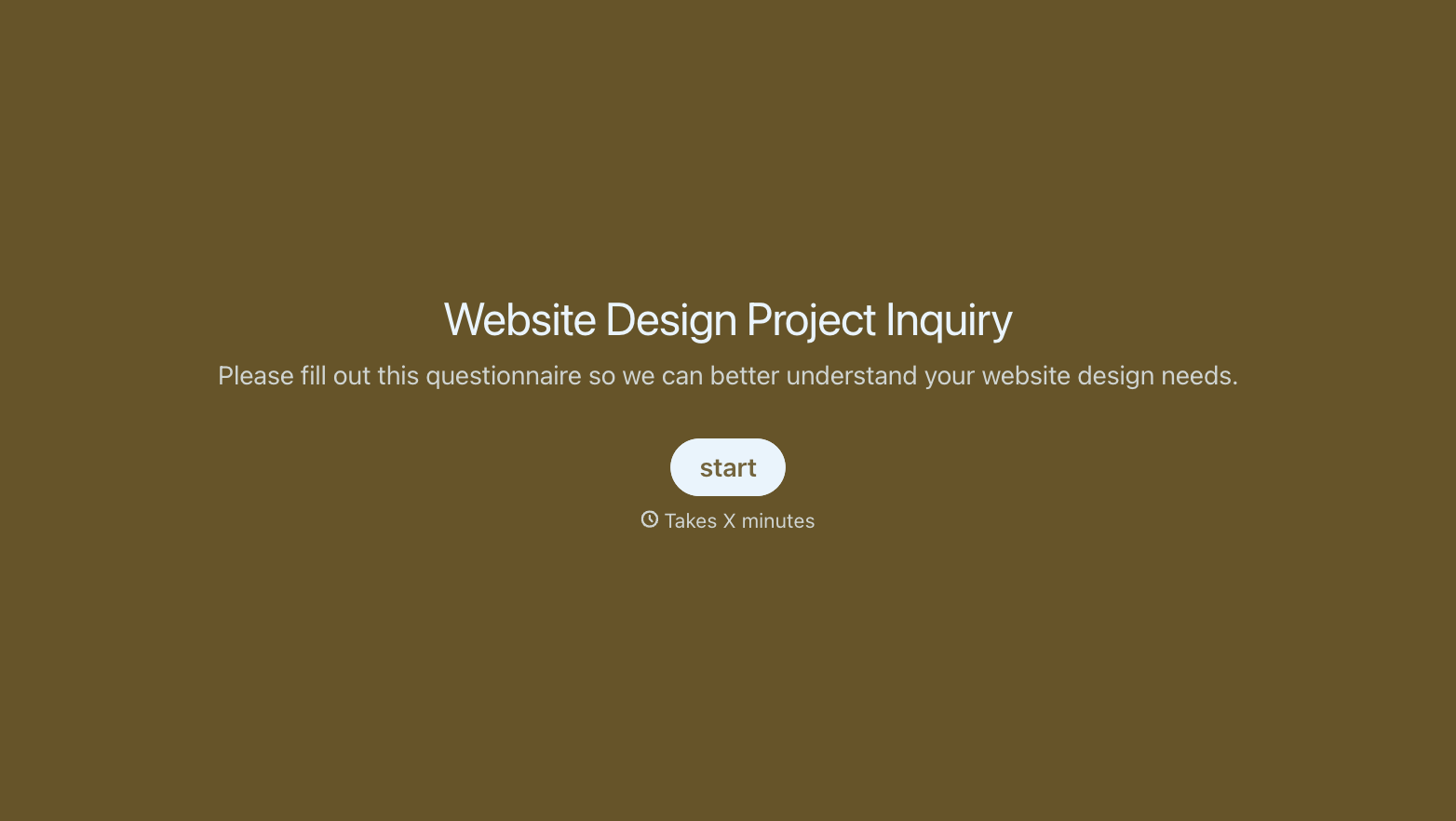 Website Design Questionnaire Form